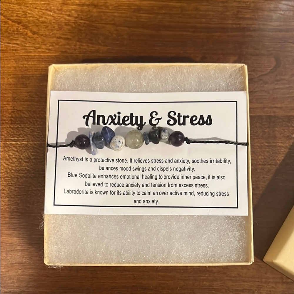 Anxiety & Stress Relief Bracelet with Amethyst and Blue Sodalite